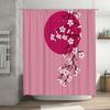 Elegant Japanese Cherry Blossom Shower Curtain With Pink Full Moon Design For Bathroom Decor Waterproof Fabric With Hooks Ideal