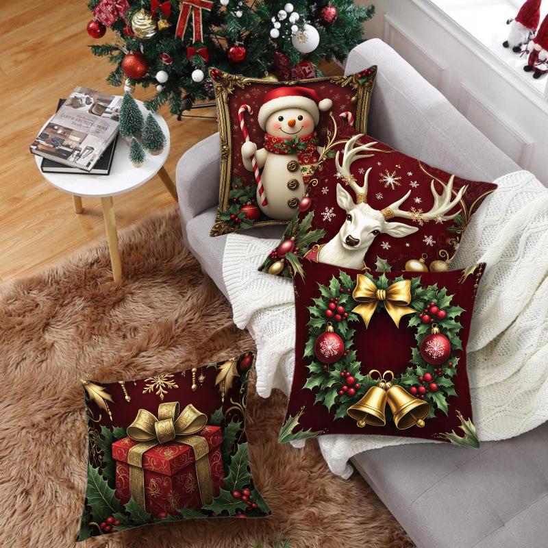 Nordic New Christmas Pillow Print Festive Atmosphere Decoration Living Room Home Pillow Cushion Cover