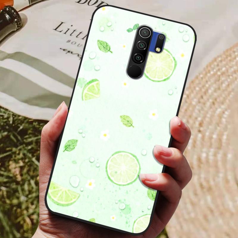 Für Xiaomi Redmi 9 Hülle Katze Blume Wolf Cover Silikonhülle Für Redmi 9 redmi9 Cover Bumper 6.53" Stoßfeste Handy Coque Hülle