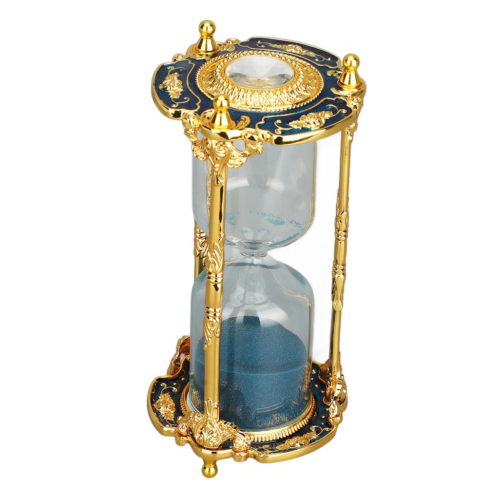 Sand Clock Timer 15 Minutes Metal Watch Home Desk Office Decor Hourglass Ornament Blue