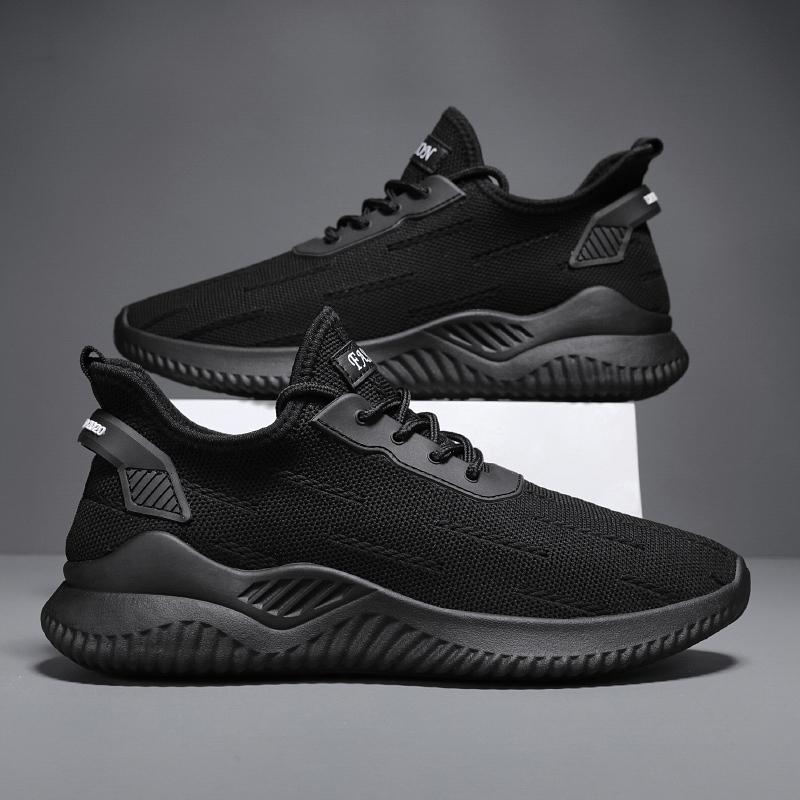 

Мужские кроссовки для бега Повседневные Легкие Дышащие На шнуровке Спортивная обувь Летняя Уличная Противоскользящая Для джоггинга Фитнеса Тенниса 39 чёрный