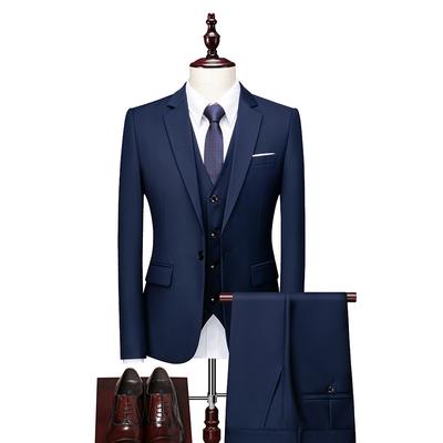 Herrenanzug Anzug Dreiteiliges Set für Herren Großer einfarbiger Anzug Business Professional Anzug