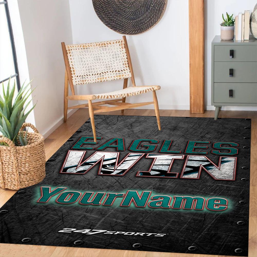 Philadelphia Eagles Customizable Name Floor Mat Suitable For Dining Room Foyer Bedrooms Decorate Room Antislip Carpet Decorate Offices