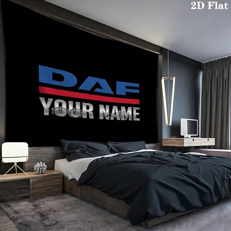 Daf Team Custom Name Wall Tapestry Aesthetic Wall Hanging Printed Fabric Blanket Decorative Tapestries For Bedroom Living Room Home Decor