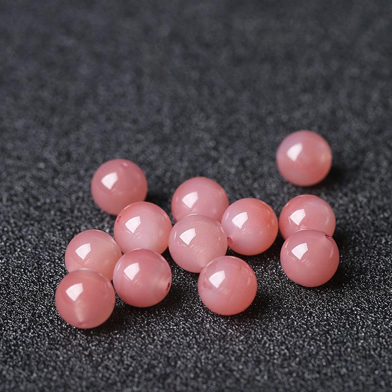 9A Natural Peach Pink Yanyuan Agate Beads for DIY Jewelry and Bracelets