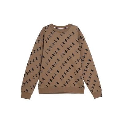 Jordan Allover Print Logo Langarm-Hoodie Herren Tops Braun DX9174-274