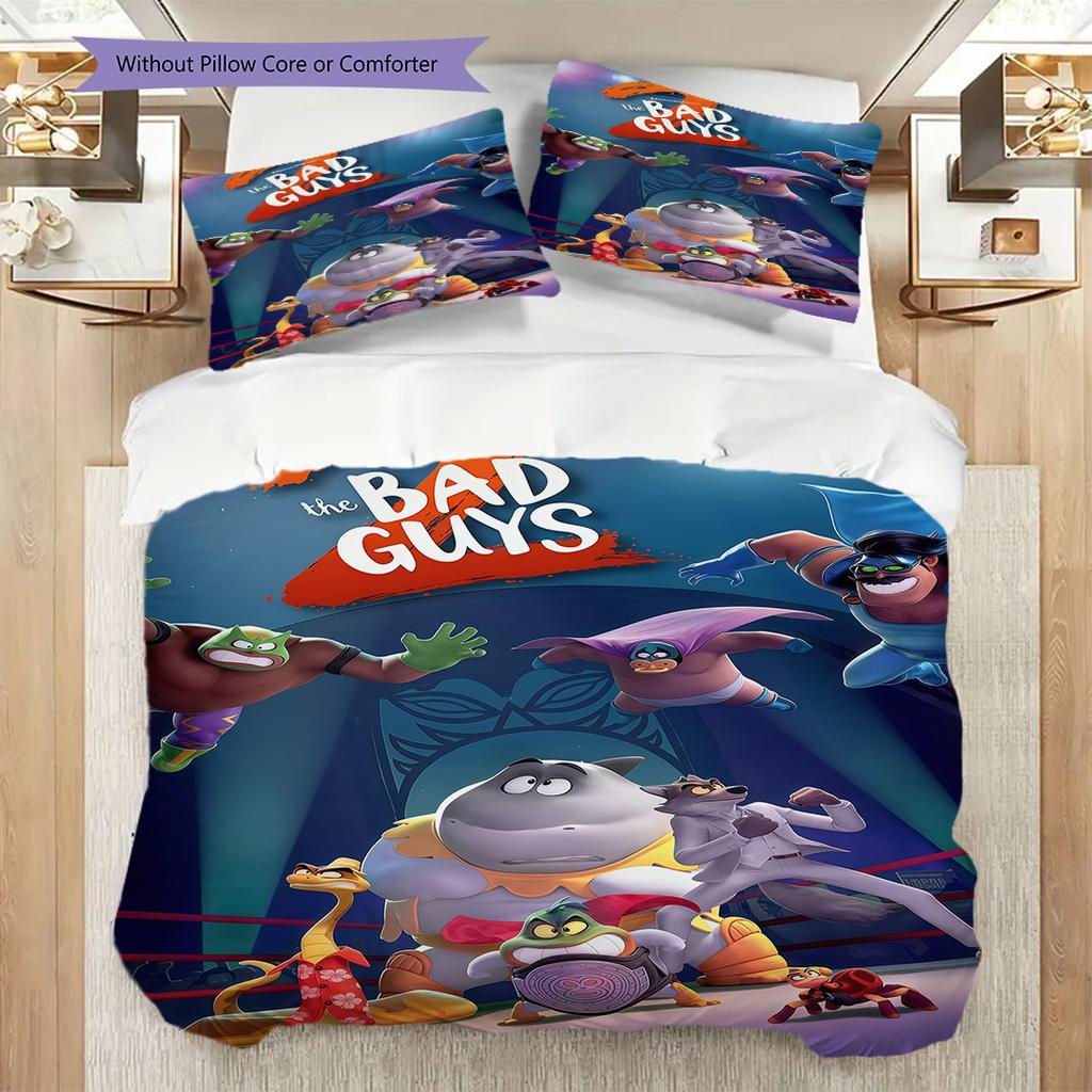 Bad Guys 2 Wild Adventure Bedding 1 Duvet Cover 2 Pillowcase Without Core Christmas Birthday Gift Duvet Cover And Pillowcase