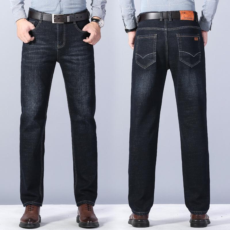 

Джинсы мужские деловые среднего возраста: Удобный, высококачественный, слегка эластичный, простой в уходе, прямого кроя для весны и осени 38 - 200 lb