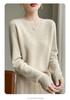 Women's Andy Plush Osmanthus Stitch Loose Knit Pullover Sweater - Round Neck, Solid Color, Versatile Base Layer
