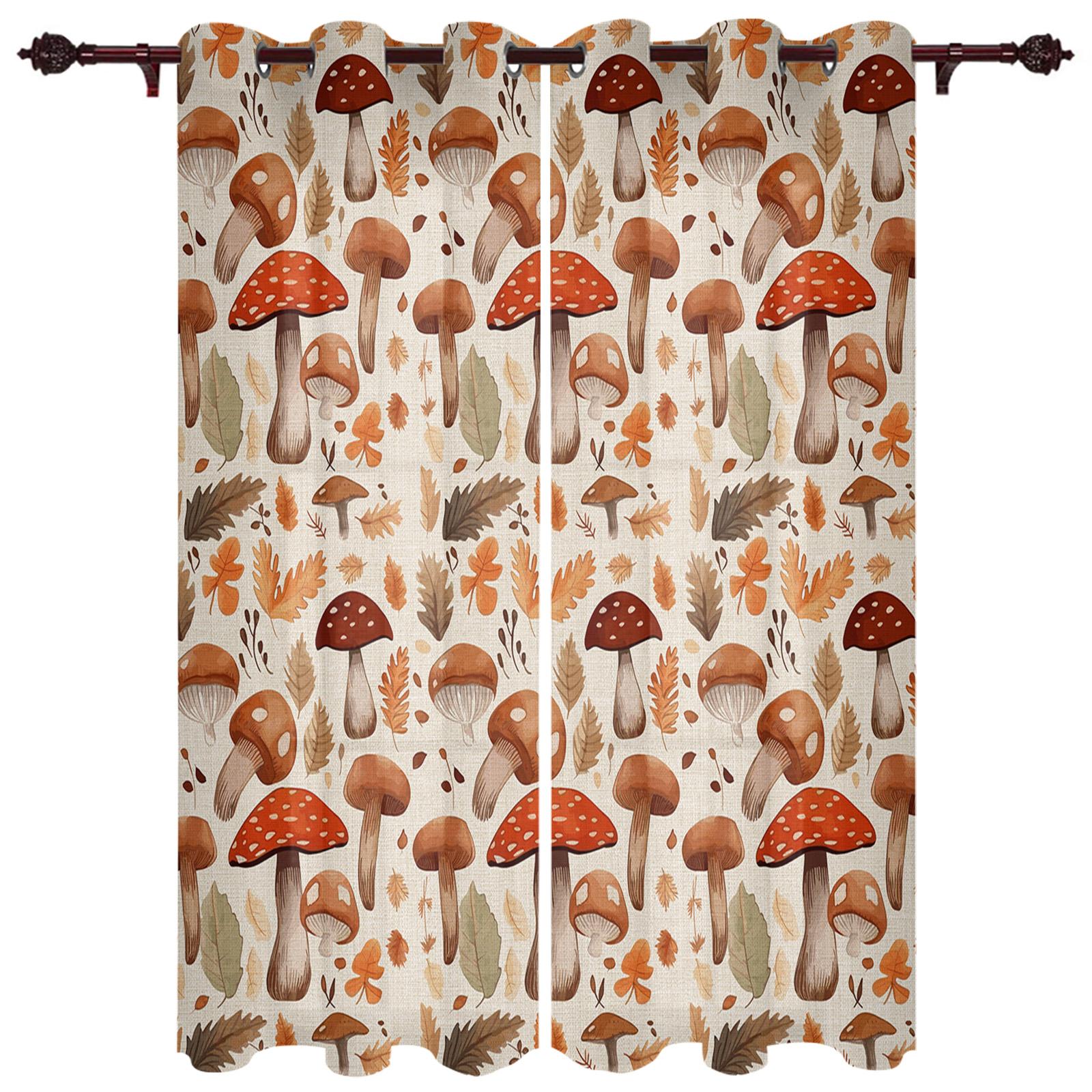 Грибное растение Винтажные современные оконные шторы для гостиной — фото 14