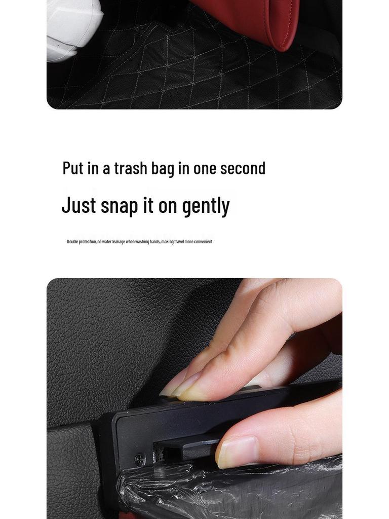 Magnetic Leather Car Trash Bag for Seat Back