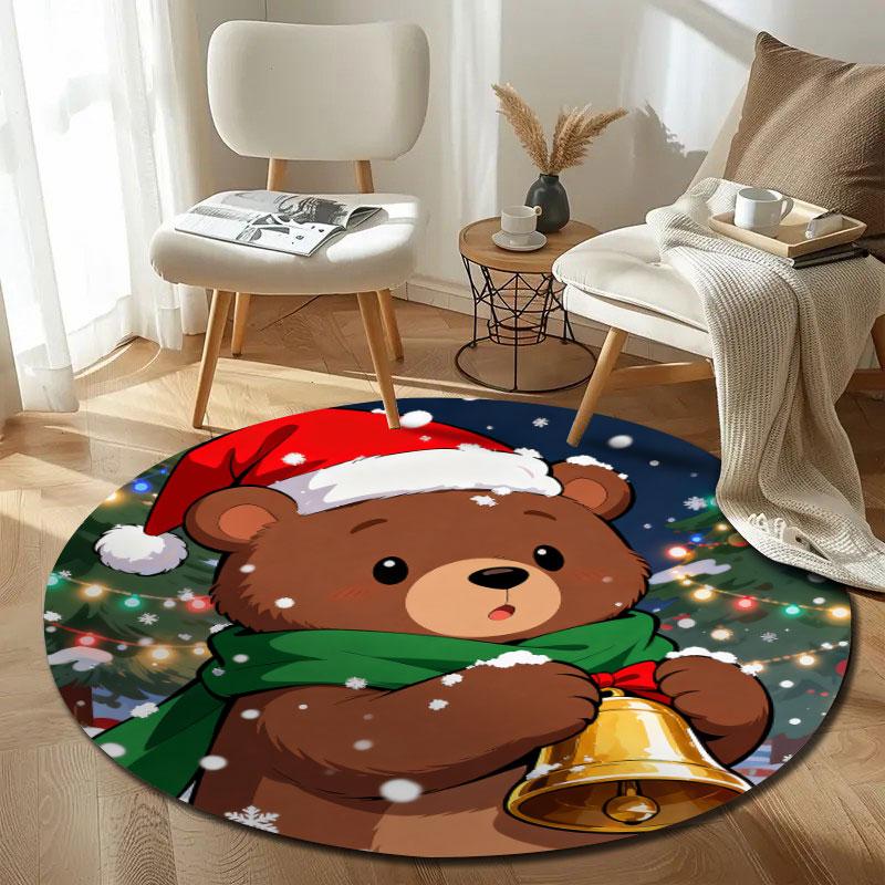Cozy Round Fox Multicolor Rug Pad, Non-Slip Floor Mat for Family Room
