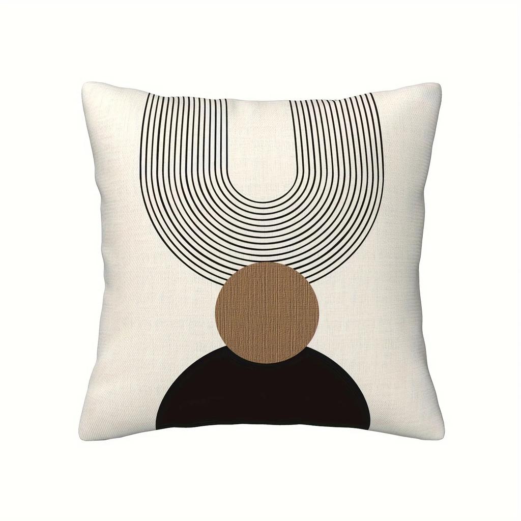 Modern Minimalist Home Decoration Pillow Cover Geometric Round Line Pattern Design Living Room Sofa Chair Cushion Cover