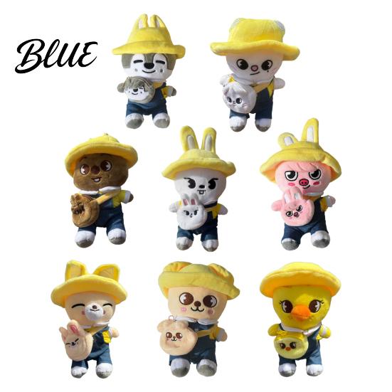 Stuffed Animal Doll Cartoon Plush Toy with Removable Clothes Backpack Pig Fox Chick Wolf Bear Cat Rabbit Dog Plushie Band Fans Gift