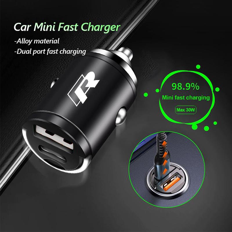 Mini Car Charger Fast Charging USB Type C Car Phone Charger For Volkswagen VW Golf Jetta Passat mk4 mk5 mk6 CC Golf 5 7 Tiguan zo5
