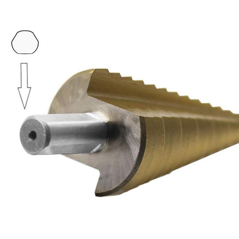 1/3Pc Professional HSS Steel Large Step Cone Triangular Handle Coated Metal Drill Bit Cut Tool Set Hole Cutter 4-12/20/32mm