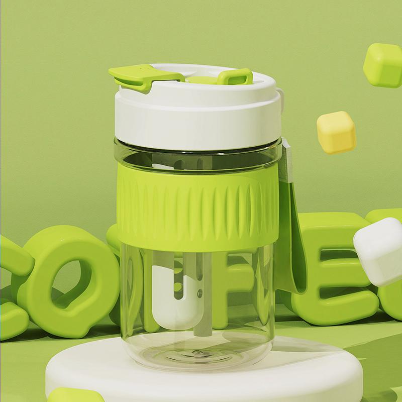 Large Capacity Portable Drop Resistant Plastic Water Cups, Water Bottles, And Portable Coffee Cups With Simple Straws