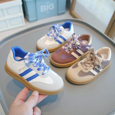 Children's Moral Training Shoes 2025 Spring and Autumn Boys' Sports Shoes Casual Board Shoes Girls' Little White Shoes Soft-soled Baby Forrest Gum