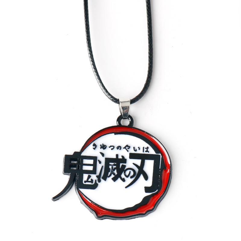 7pcs Anime Demon Slayer Necklace Kimetsu No Yaiba Rengoku Kyoujurou Uzui Tengen Kanroji Mitsuri Metal Pendant Necklaces Jewelry