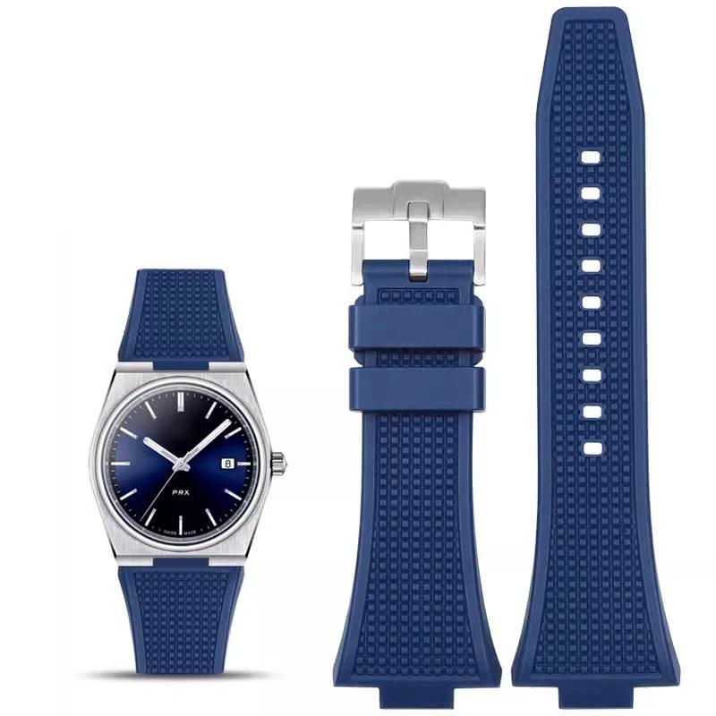 For Tissot PRX rubber strap T137 band Super Player 40mm men's bracelet watch strap T137407 T137410A replace wrist strap 27x12mm