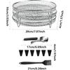 Air Fryer Basket for Oven, 7.8inch Round Air Fryer Rack with Clamp and Brush Stainless Steel Air Fryer Basket Non-Stick Air Fryer Tray Fit All 4.2QT