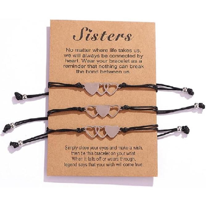 COLORFUL BLING 2/3/4/5 Pcs Best Friends Bracelet Friendship BFF Bestie Matching Heart Long Distance Bracelets Gift for Women style 2