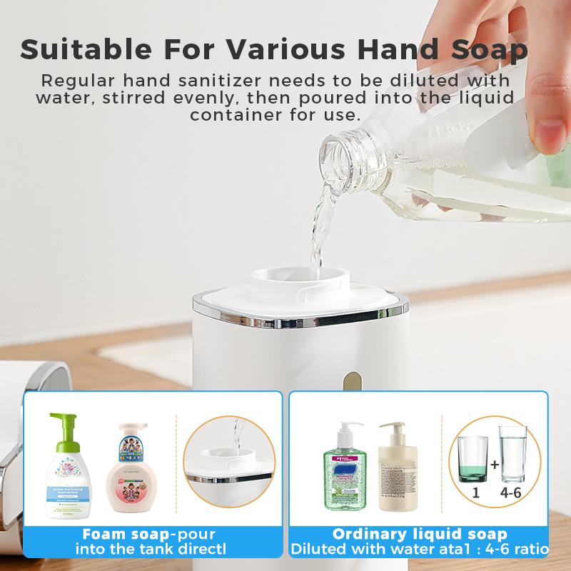 Induction Hand Sanitizer, Automatic Liquid Soap Dispenser, Foam Hand Washing Machine, 400ml Liquid Rechargeable Bathroom Hand Sa