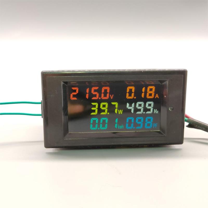 6IN1 AC Monitor 110V 220V 380V 100A Voltage Current Power Factor Active KWH Electric Energy Frequency Meter Digital LCD VOLT AMP