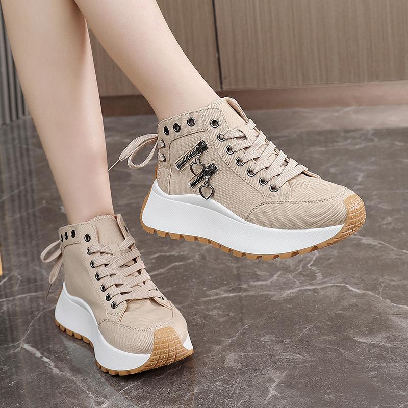 ZY campus canvas shoes new summer muffin high-top shoes heightening denim Martin sneakers