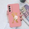 Phone Case For Samsung Galaxy A34 A33 A32 Elegant Rose Letter Soft Liquid Silicone Sqare Back Cover For Samsung A 34 33 32 Shell