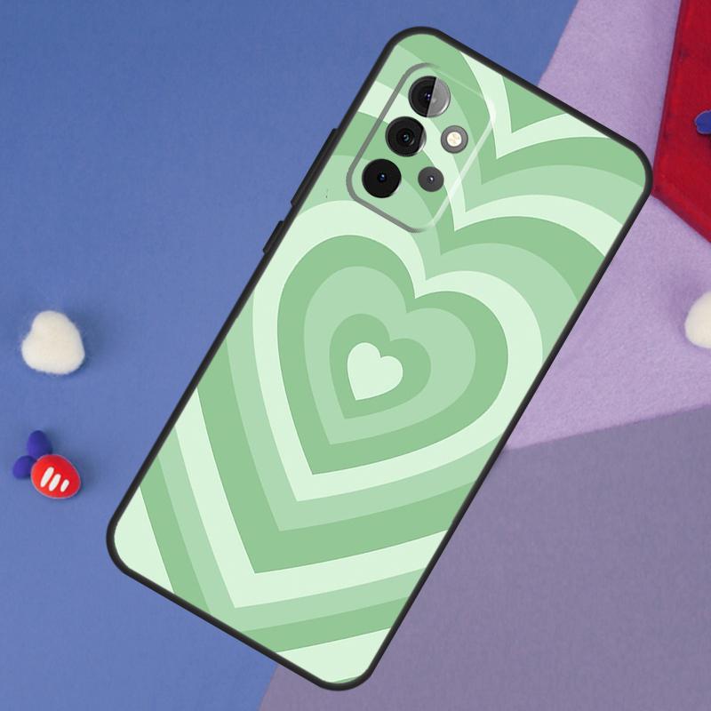Latte Love Groovy Coffee Heart Pink Case For Samsung Galaxy A14 A56 A36 A26 A16 A06 A54 A34 A12 A32 A52 A13 A33 A53 A15 A35 A55
