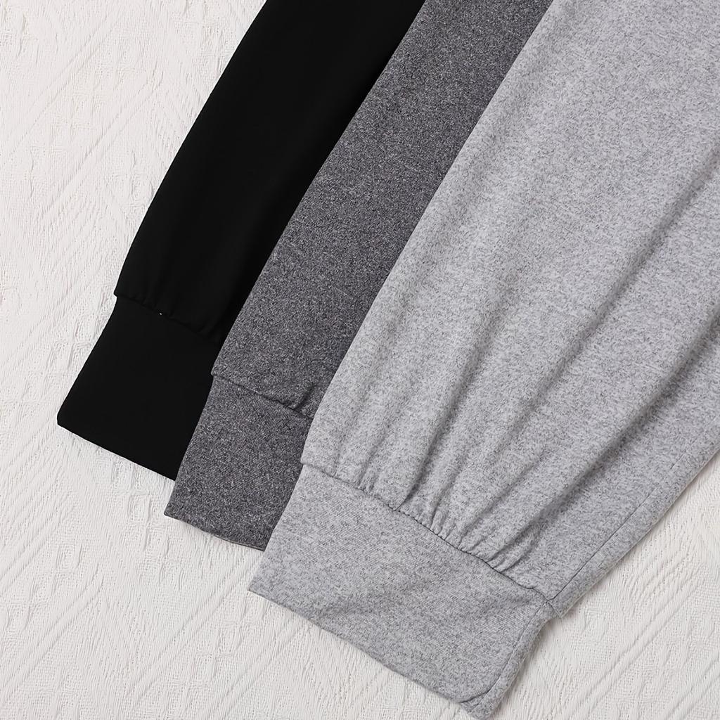 3pcs Women'S Casual Drawstring Waist Pants - Loose Fit Solid Color Joggers in,Comfort, Perfect for Home & Outdoor Wear, Ideal Gift, Jogging Pants