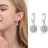 Women's Mossanite Pendant Earrings, 1CT Mossanite Diamond, Lab Grown, Rhodium Plated, Silver Earrings Piercing, Jewelry Gift.