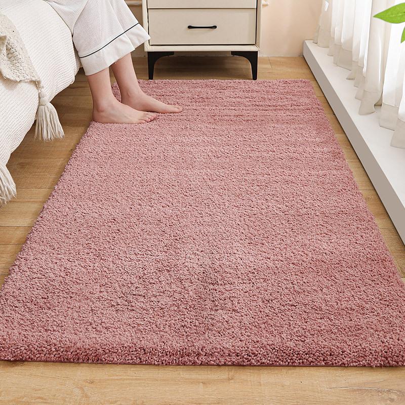 Thickened Bedroom Bedside Carpet Solid Color Flocking Bathroom Absorbent Floor Mat Bay Window Mat Children'S Climbing Mat Plush Foot Mat