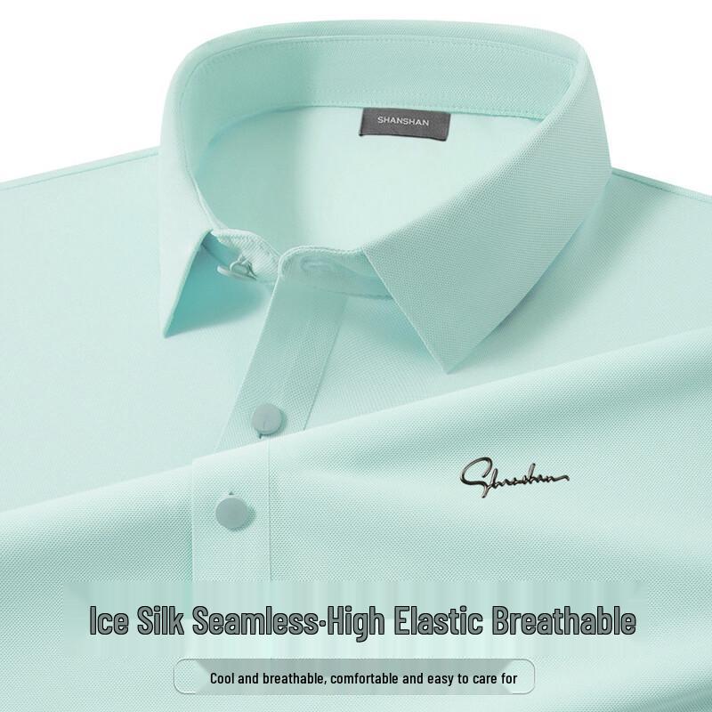 SHANSHAN Ice Silk Seamless High-Elastic Polo Shirt L