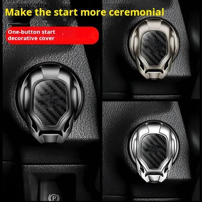 Tlačítko zapalování motoru v interiéru vozu, startování a zastavení, jedno tlačítko, klíč zapalování, dekorativní kryt spínače, 3D ozdobná nálepka, nové
