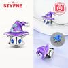 Copper Metal Halloween Dangle Witch Magic Girl Charm Bead Components Luminous Bead Components Compatible With Authentic Original Bracelet High