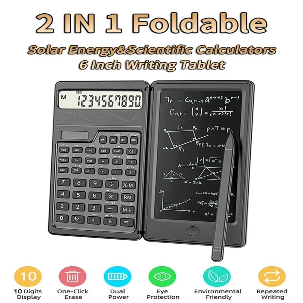 LCD Screen Scientific Calculator 1 in 1 Solar Energy Writing Tablet Calculator 11 Digits Display Stylus Pen Support