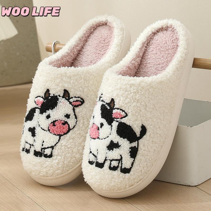 New Autumn and Winter Men's and Women's Cute Cartoon Cotton Slippers Home Indoor Non-slip Cotton Slippers