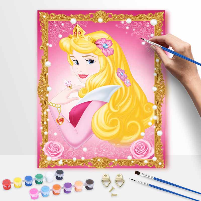 Disney Sleeping Beauty Aurora Oil Paint by Numbers Painting Art Kit Handmade Painting Home Decor Gift