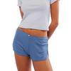 Mini Pantaloncini Caldi Floreali a Spacco Rosa - Pantaloncini Estivi Sexy Base Uniforme Colore Solido Stile Europeo Americano