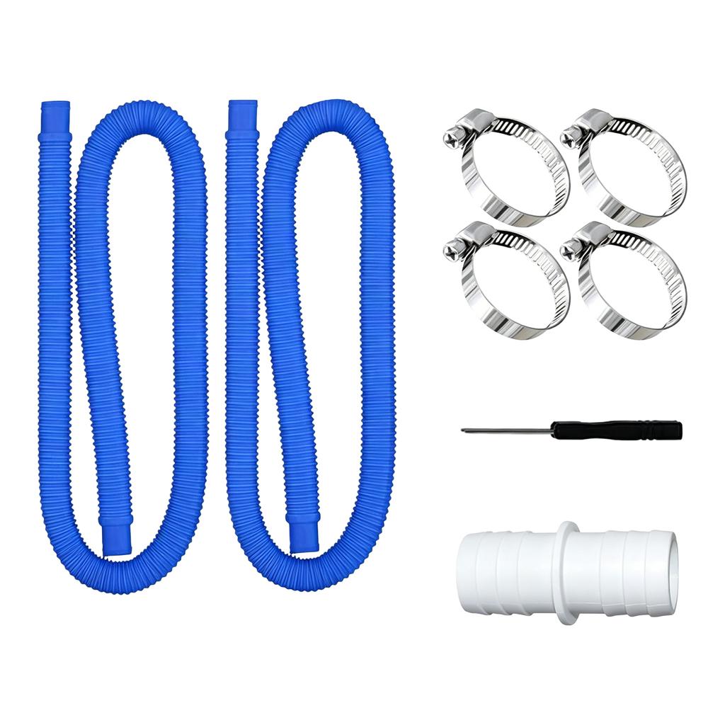 Tuyaux Flexibles pour Pompes de Filtration 1,5 m Étanches pour Piscines Hors-Sol Tuyaux de Pompe de Filtration 32 mm Pour Pompes de 300/330/530/1000 Gallons