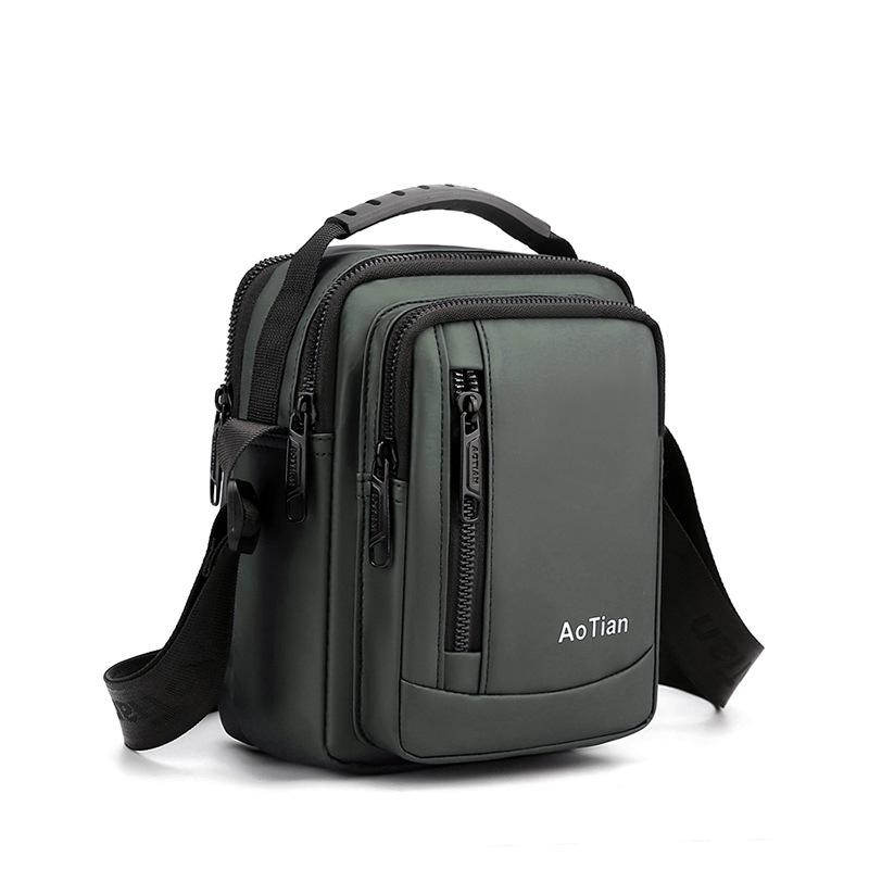 

Мужская наплечная сумка, деловой и повседневный рюкзак через плечо из ткани Оксфорд зелёный