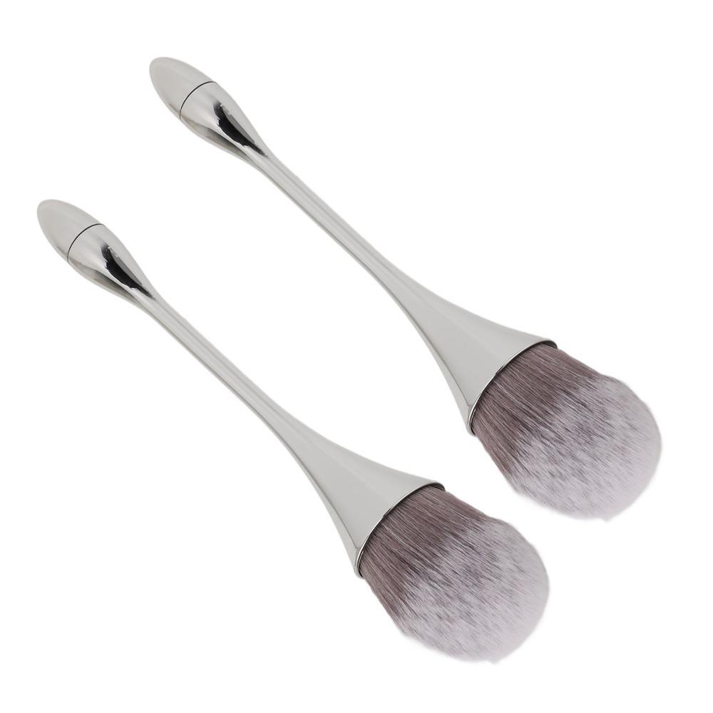 2pcs Multipurpose Nail Dust Brush Ergonomic Handle Powder Remover Brush  For Manicure Use