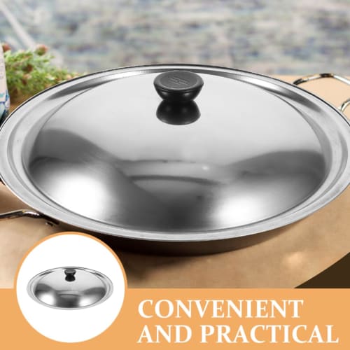 Veemoon Rustfritt Stållokk, Varmebestandig, Forhindrer Sprut under Matlaging, Ideelt for Hjemme- og Utendørsbruk