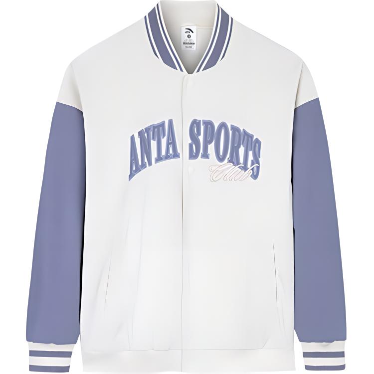 

Anta Lifestyle Series American Vintage Color Block Letter Baseball Jacket Women jackets Stone-White 162438606-3 XL