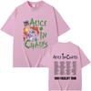 Rock Band Alice in Chains Face Lift Tour 1991 T-Shirt Unisex Damen Punk Lässig Oversized T-Shirt Tops Herren Mode Reine Baumwolle T-Shirts