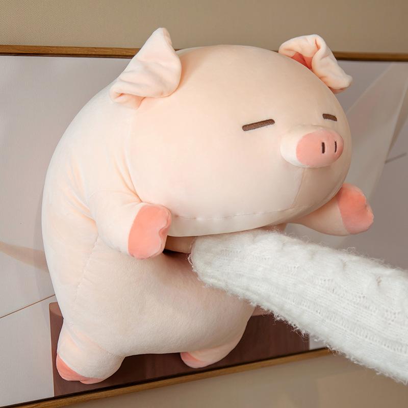 Internet celebrity simulation pig big throw pillow cute lying down pig plush toy doll girl bed holding doll