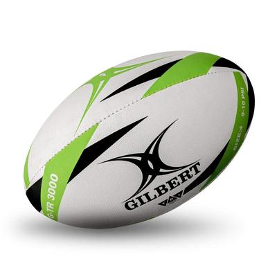 Gilbert Rugby Ball Größe 4 Schwarz, G-TR 3000, Weiß, Grün, [Gebraucht]