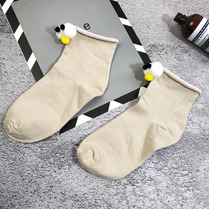 3d three-dimensional big eyes cute cartoon candy color women's cotton tube socks
